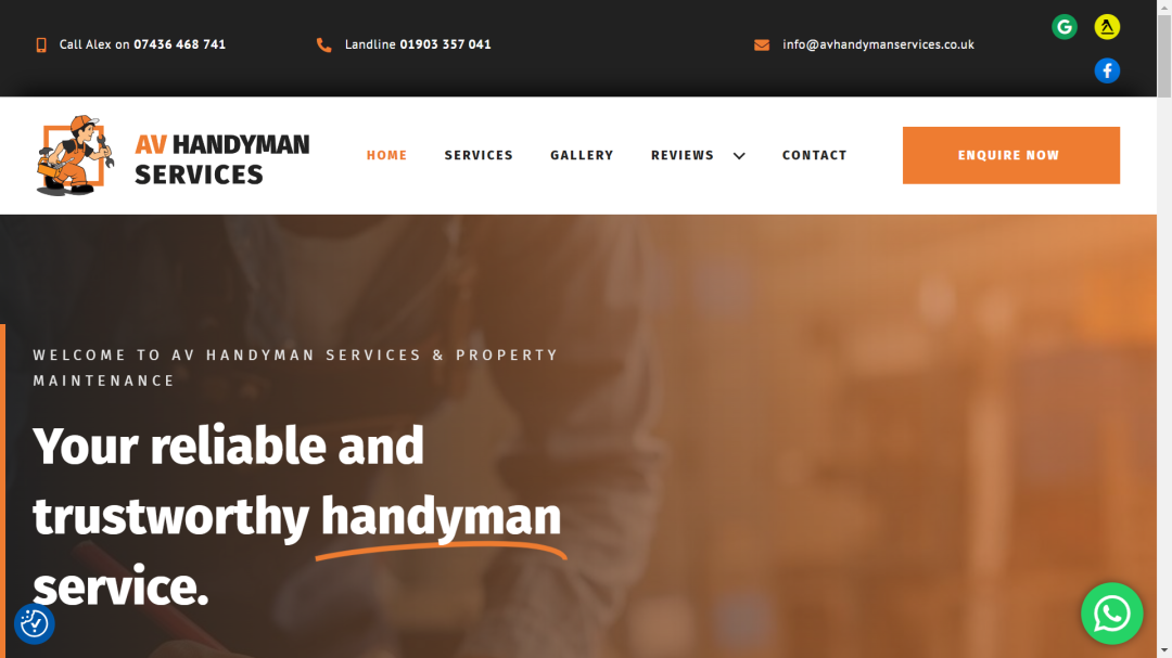 AV Handyman Services Website Page